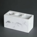 Marbled Resin Toothbrush Holder with 3 Compartments - product view 2