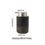 Matte Ceramic Soap Dispenser with Ribbed Base, 298.69 ml - product view 4