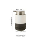 Matte Ceramic Soap Dispenser with Ribbed Base, 298.69 ml - product view 1