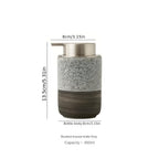 Matte Ceramic Soap Dispenser with Ribbed Base, 298.69 ml - product view 5