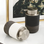 Matte Ceramic Soap Dispenser with Ribbed Base, 298.69 ml - product view 8