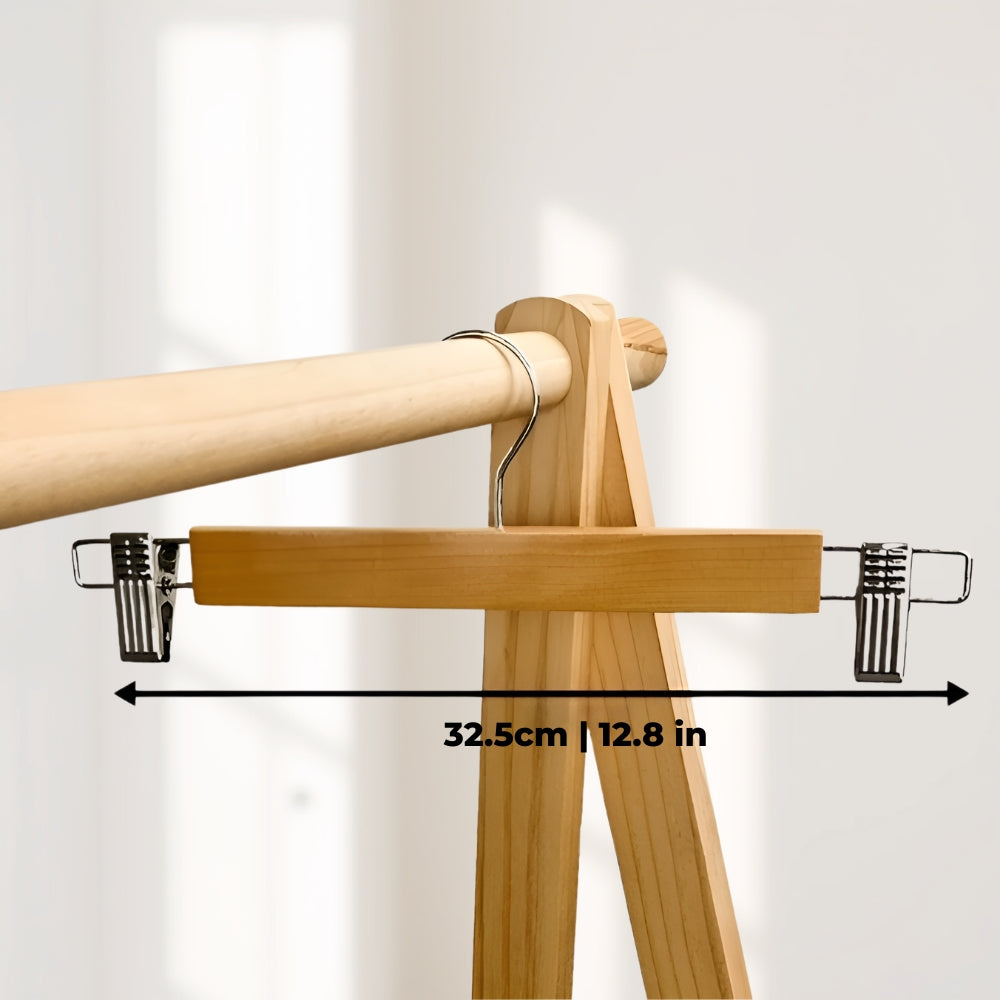Wooden Trouser Hangers with Clips – Set of 10 – image 5