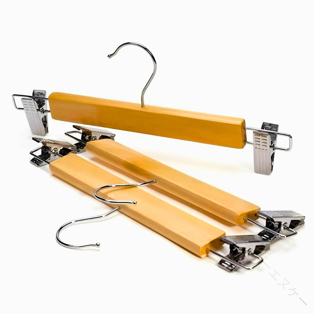 Wooden Trouser Hangers with Clips – Set of 10 – image 6