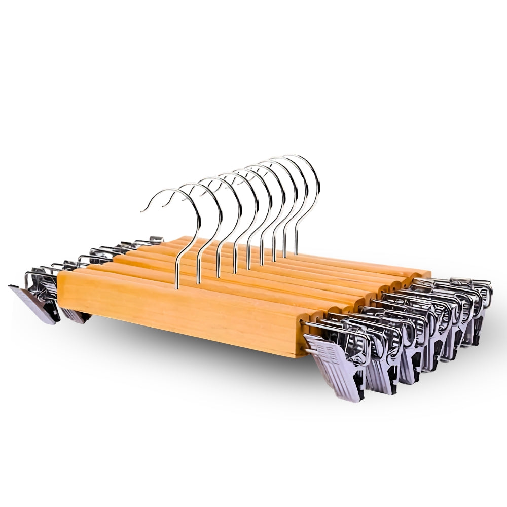 Wooden Trouser Hangers with Clips – Set of 10 – image 8