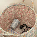 Quilted Floral Fabric Storage Basket, Foldable Organiser - product view 1