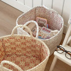 Quilted Floral Fabric Storage Basket, Foldable Organiser - product view 6