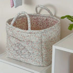 Quilted Floral Fabric Storage Basket, Foldable Organiser - product view 4