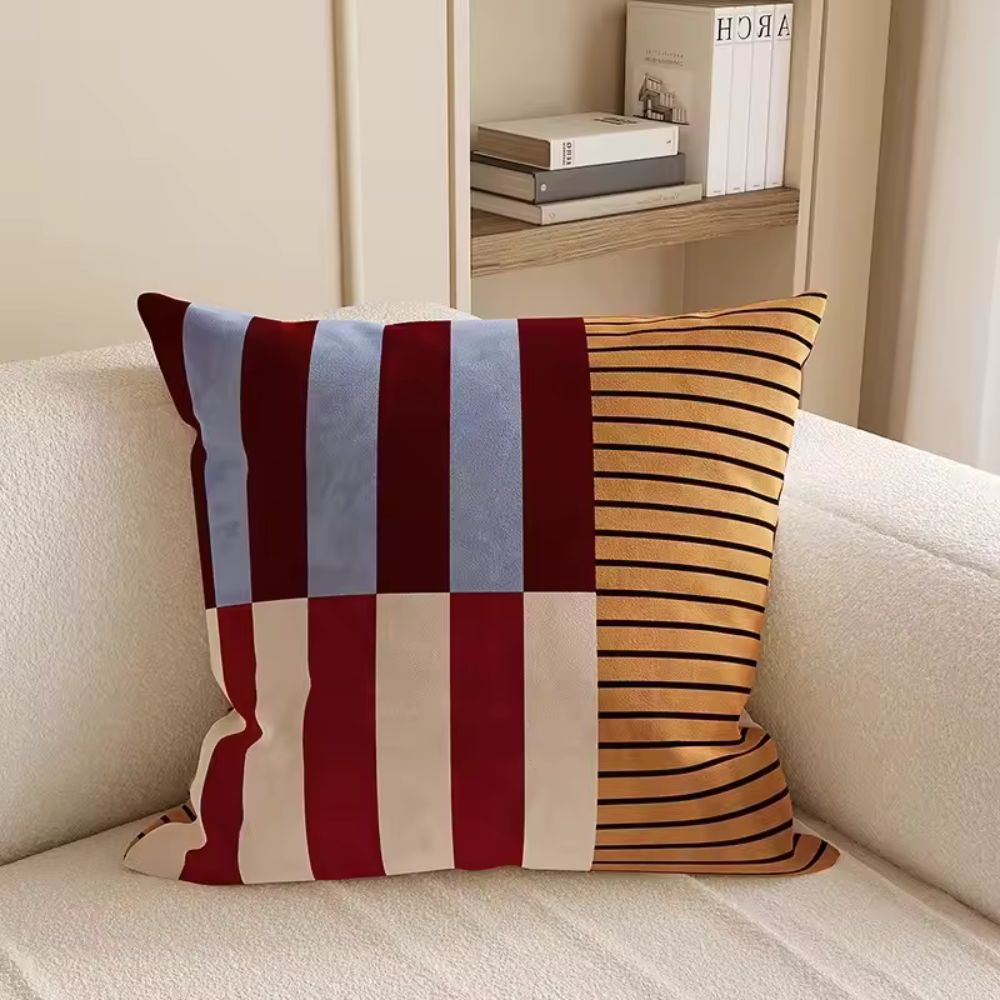 Colour Block Striped Cushion Cover – image 5