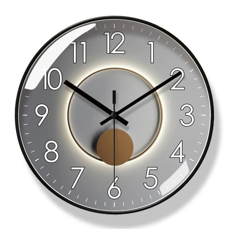 Silent Wall Clock with Bold Numerals and Glass Front - product view 10
