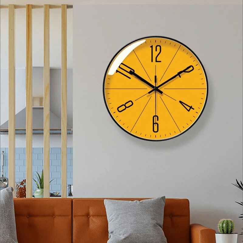 Silent Wall Clock with Bold Numerals and Glass Front - product view 3
