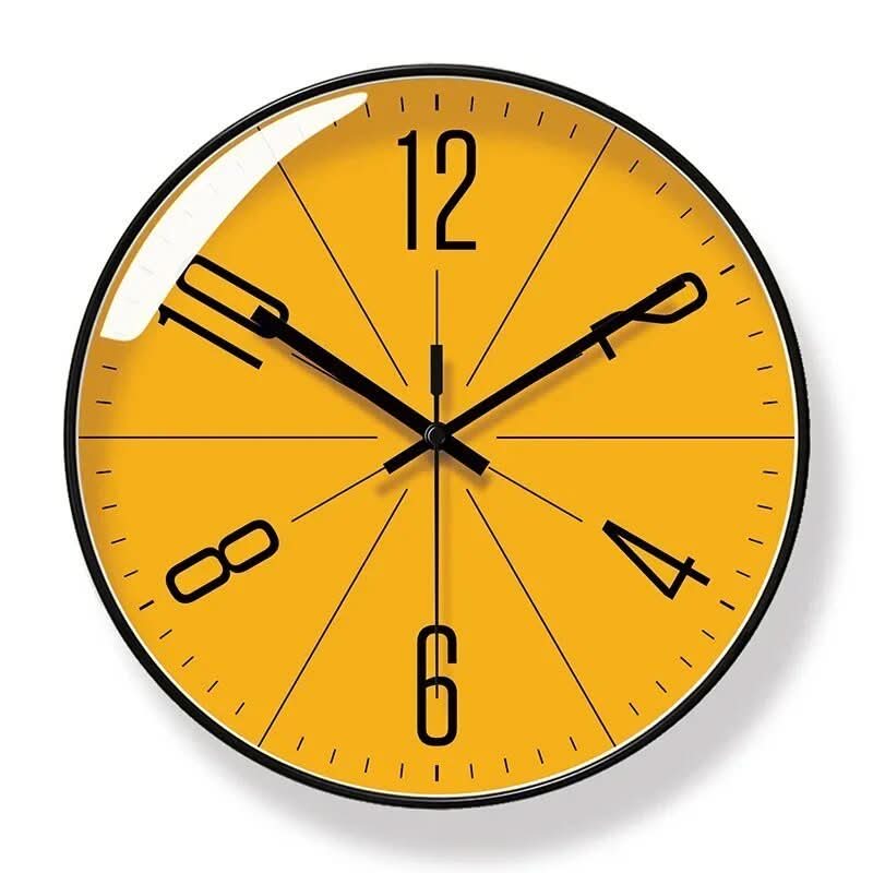 Silent Wall Clock with Bold Numerals and Glass Front - product view 1