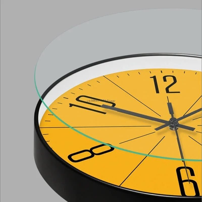 Silent Wall Clock with Bold Numerals and Glass Front - product view 6