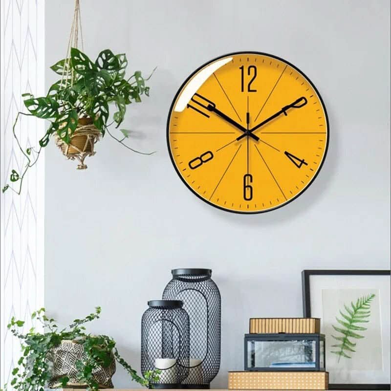 Silent Wall Clock with Bold Numerals and Glass Front - product view 2