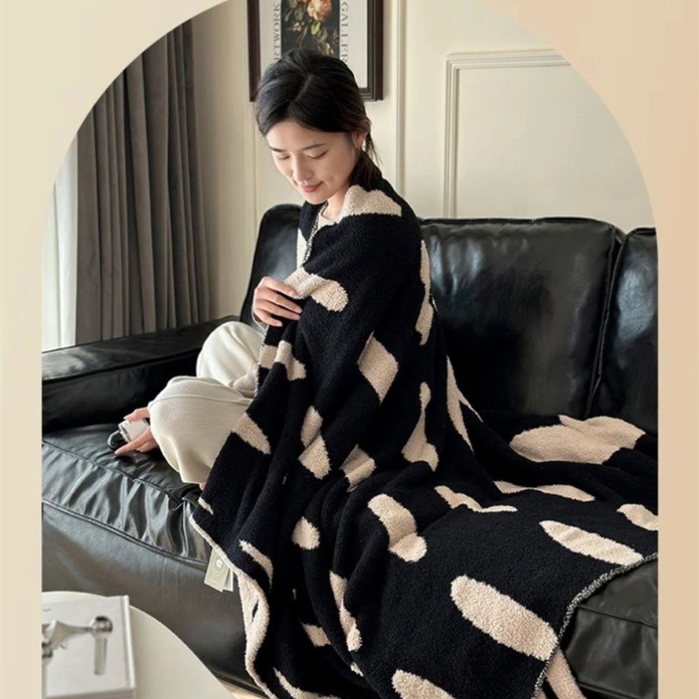 Polka Dot Fleece Blanket for Sofa and Bed - product view 5