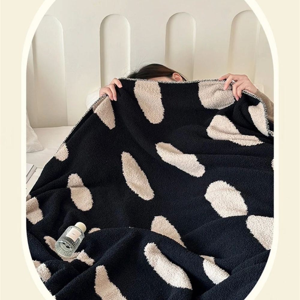 Polka Dot Fleece Blanket for Sofa and Bed - product view 4