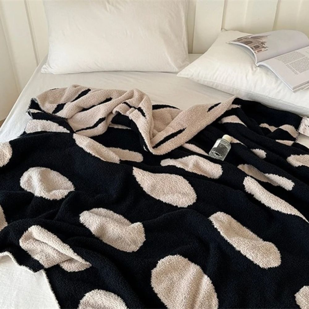 Polka Dot Fleece Blanket for Sofa and Bed - product view 2