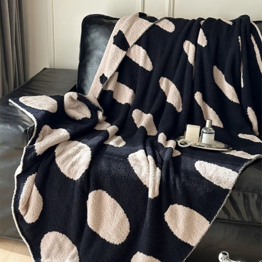 Polka Dot Fleece Blanket for Sofa and Bed - product view 3