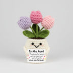 Crochet Flower Pot Keepsake, Decorative Desk Gift — product view 5