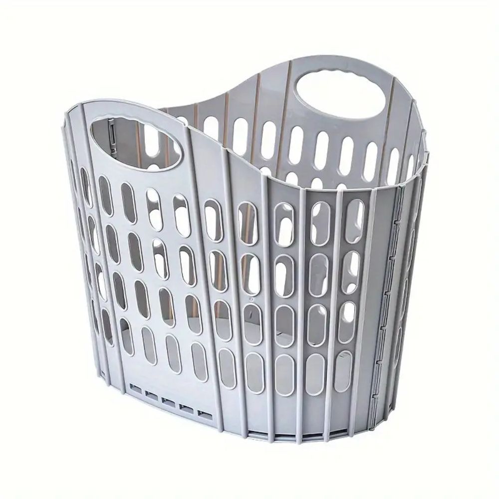 Foldable Plastic Storage Basket with Carry Handles – image 8