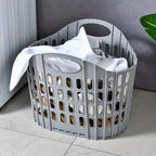 Foldable Plastic Storage Basket with Carry Handles – image 2