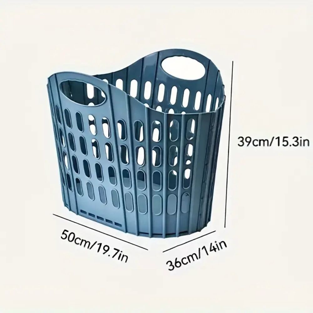 Foldable Plastic Storage Basket with Carry Handles – image 5