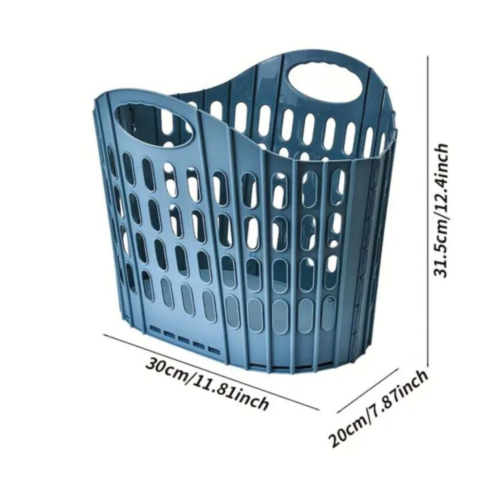 Foldable Plastic Storage Basket with Carry Handles – image 6