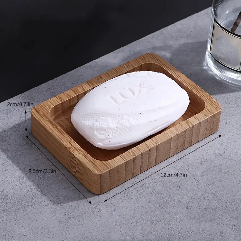 Bamboo Soap Dish with Drainage Slots - product view 1