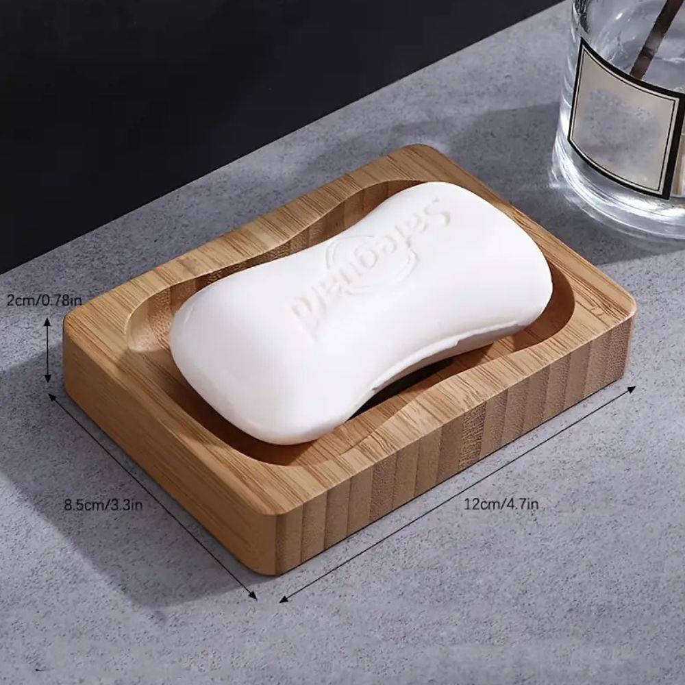 Bamboo Soap Dish with Drainage Slots - product view 4