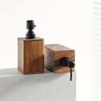 Walnut Wood Soap Dispenser with Black Pump - product view 6