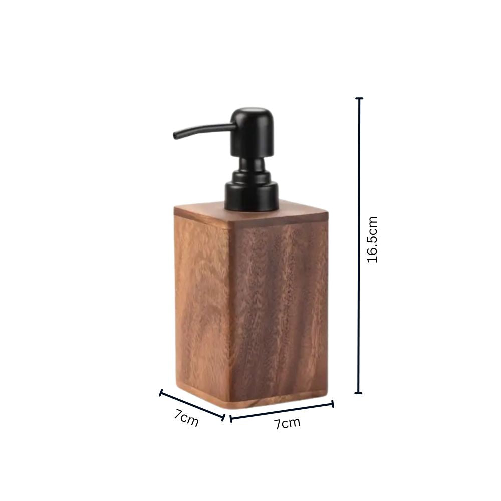 Walnut Wood Soap Dispenser with Black Pump - product view 9