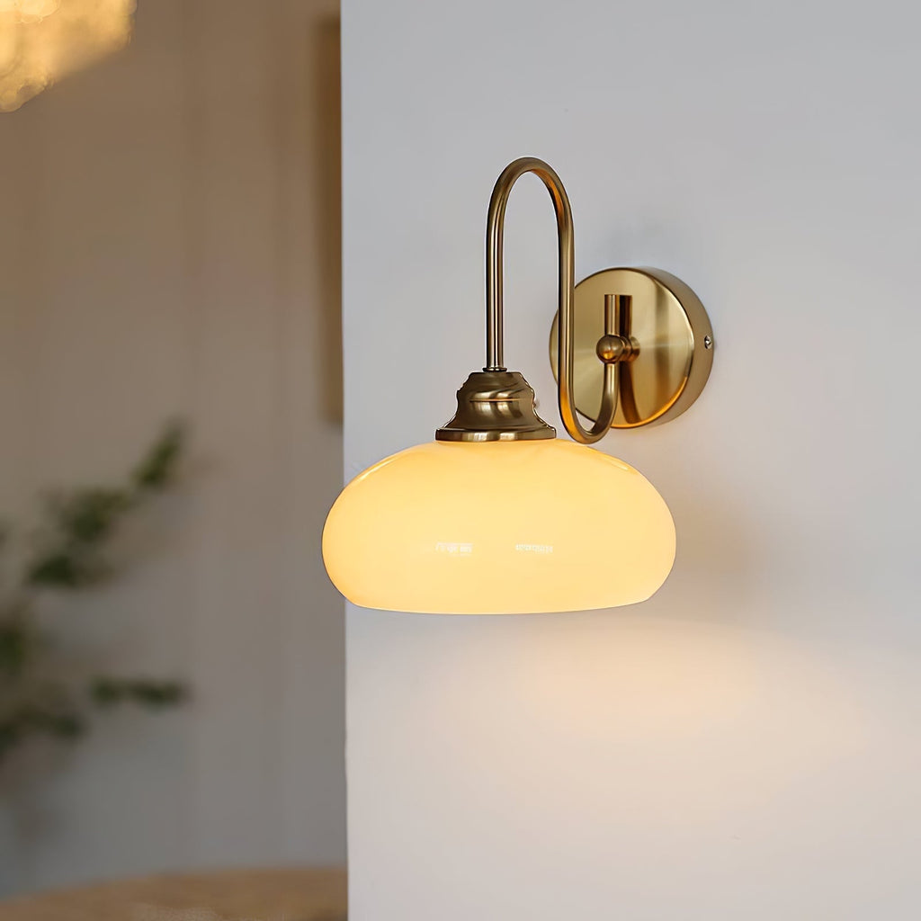 Glass Wall Sconce with Brass or Chrome Finish - view 7