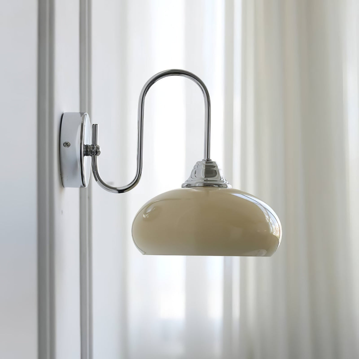 Glass Wall Sconce with Brass or Chrome Finish - view 9