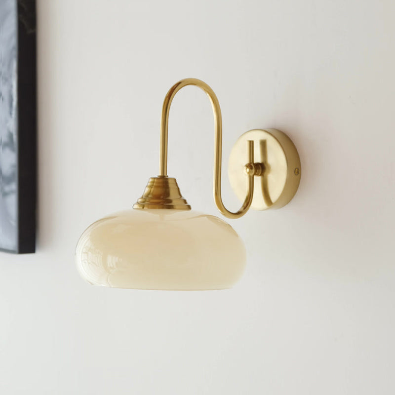 Glass Wall Sconce with Brass or Chrome Finish - view 1