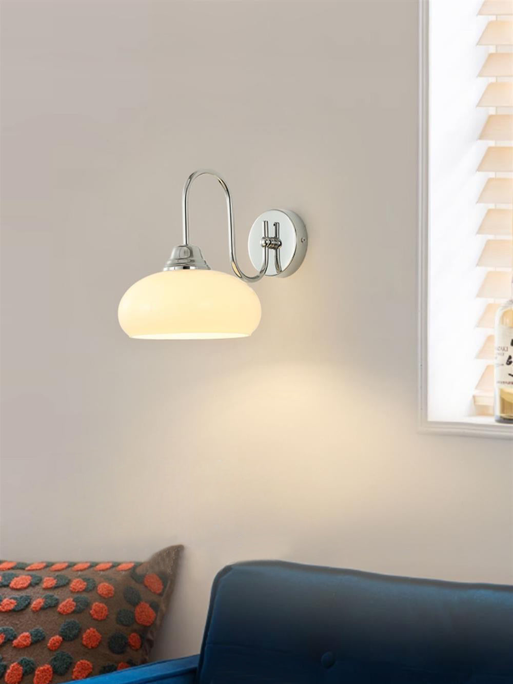 Glass Wall Sconce with Brass or Chrome Finish - view 21