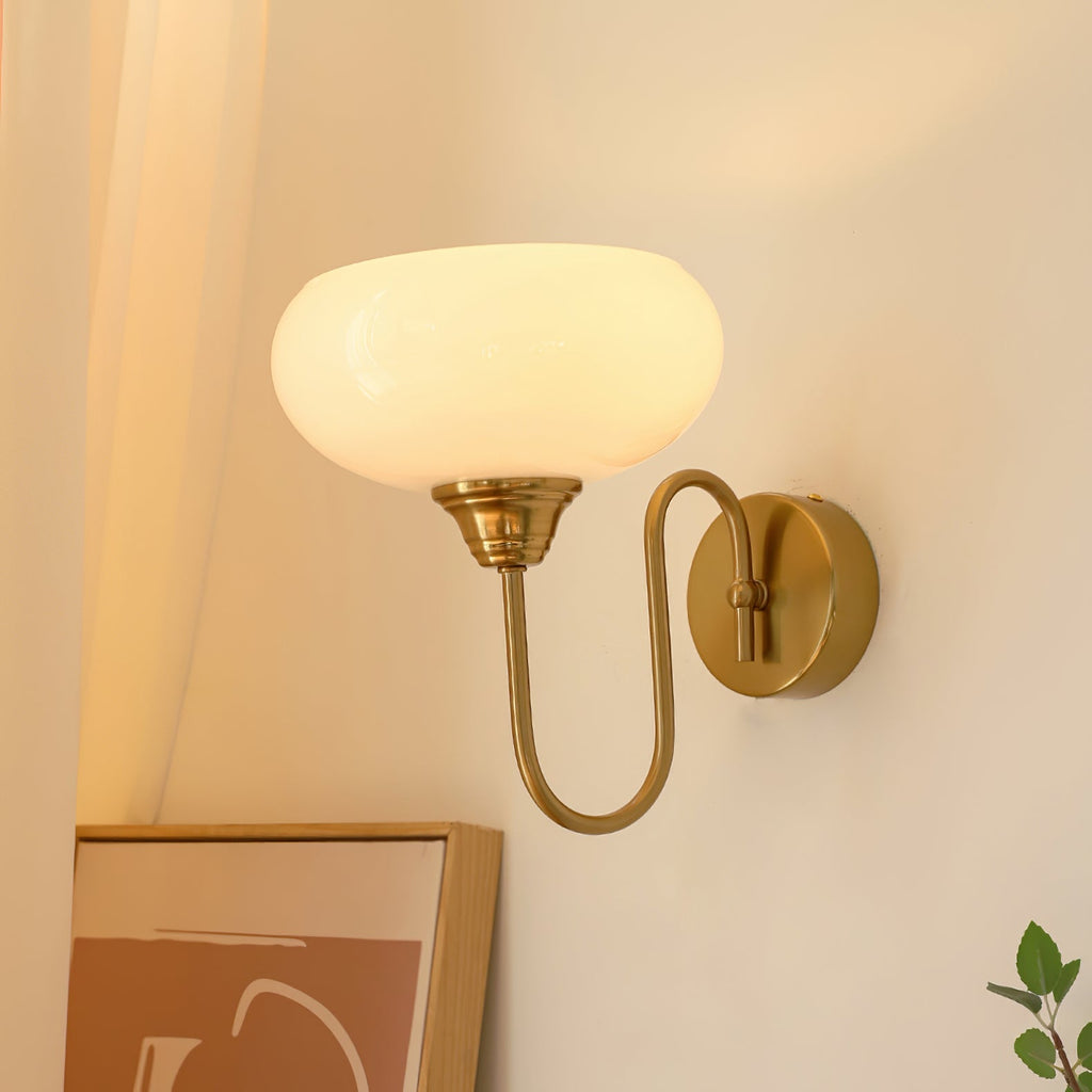 Glass Wall Sconce with Brass or Chrome Finish - view 3