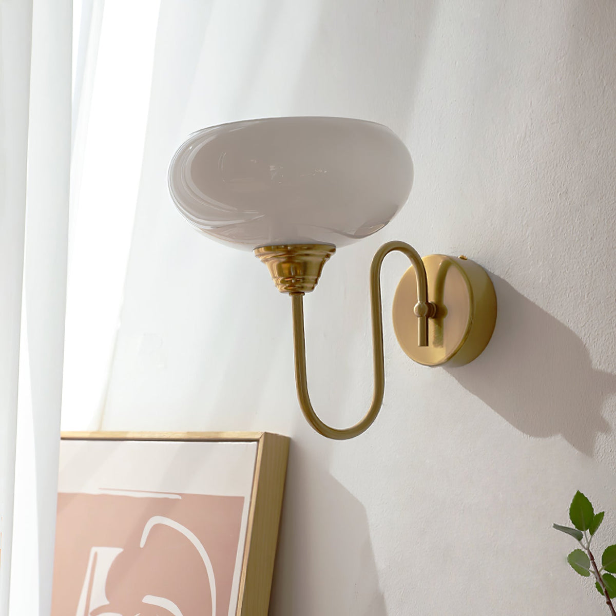 Glass Wall Sconce with Brass or Chrome Finish - view 4