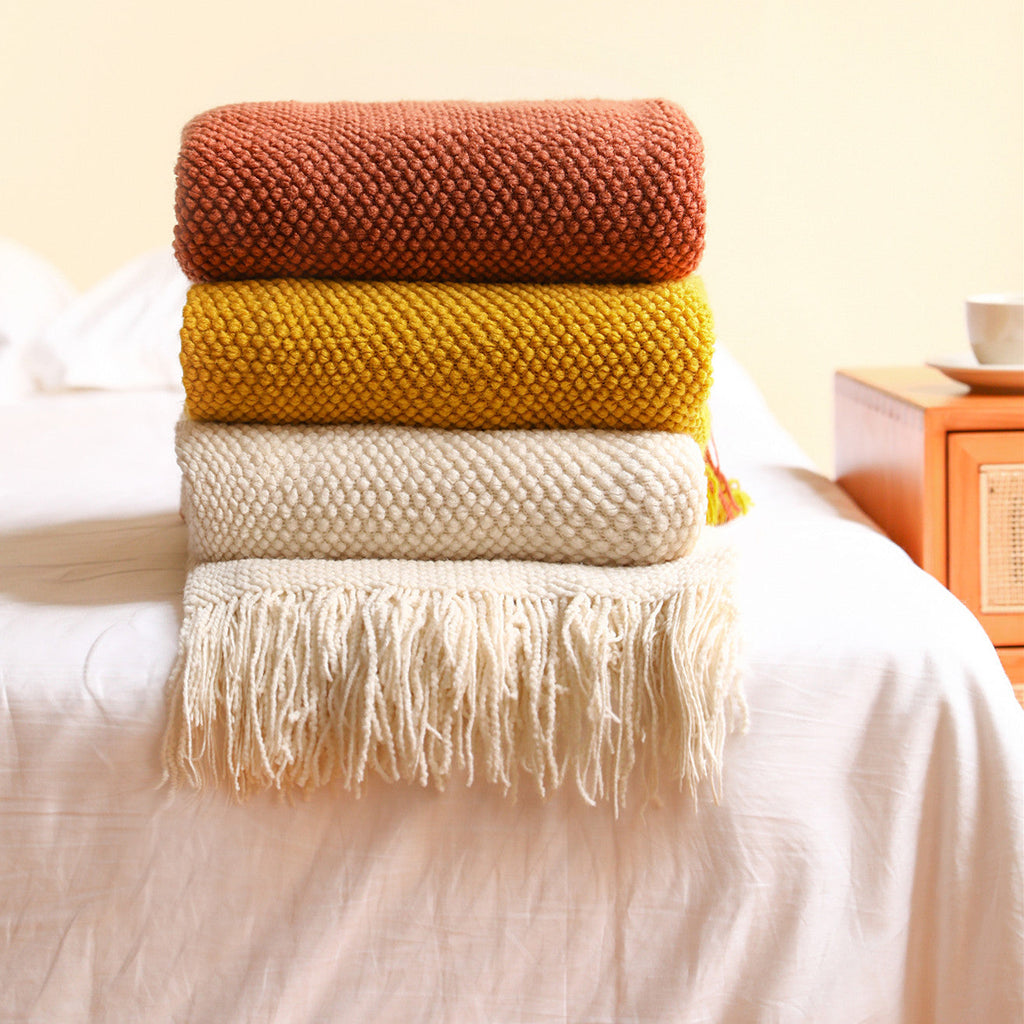 Fringed Knit Throw Blanket – product image 1