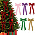 Purple Velvet Christmas Bow Set, 13 × 26 cm - product view 1