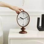 Retro Wooden Pedestal Desk Clock with Aluminium Hands - product view 8