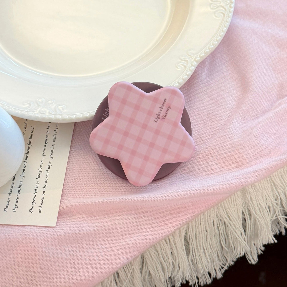 Scalloped Gingham Drink Coaster – product image 6