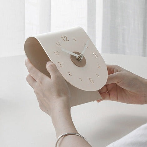 Silent Sculptural Desk Clock with Folded Design - product view 5