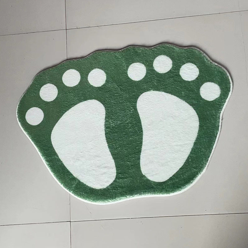 Footprint Bathroom Mat, Washable Polyester with Rubberised Backing - product view 4