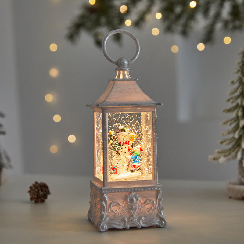 Musical Snow Globe Lantern, USB or Battery Powered, 21 cm - product view 1