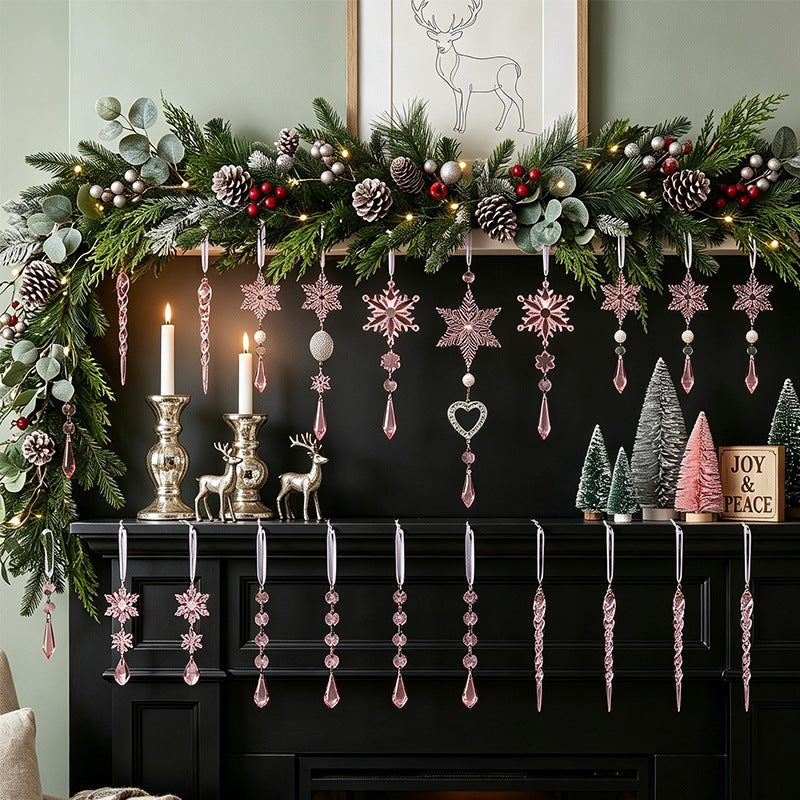 Crystal Snowflake Hanging Christmas Ornaments - product view 2