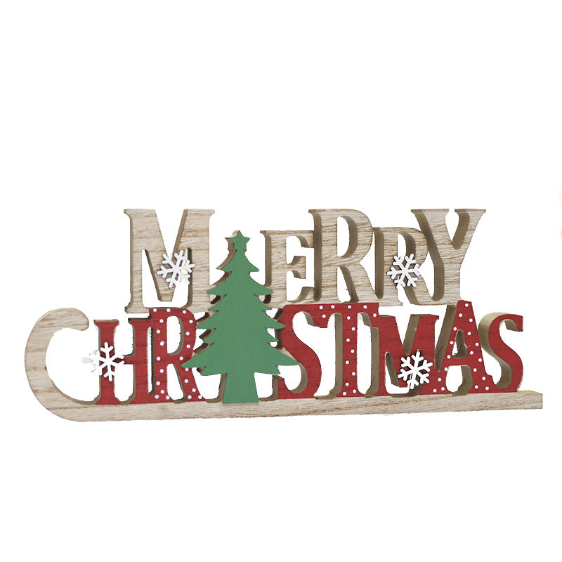 Wooden Merry Christmas Table Sign, 35 × 14 cm - product view 1
