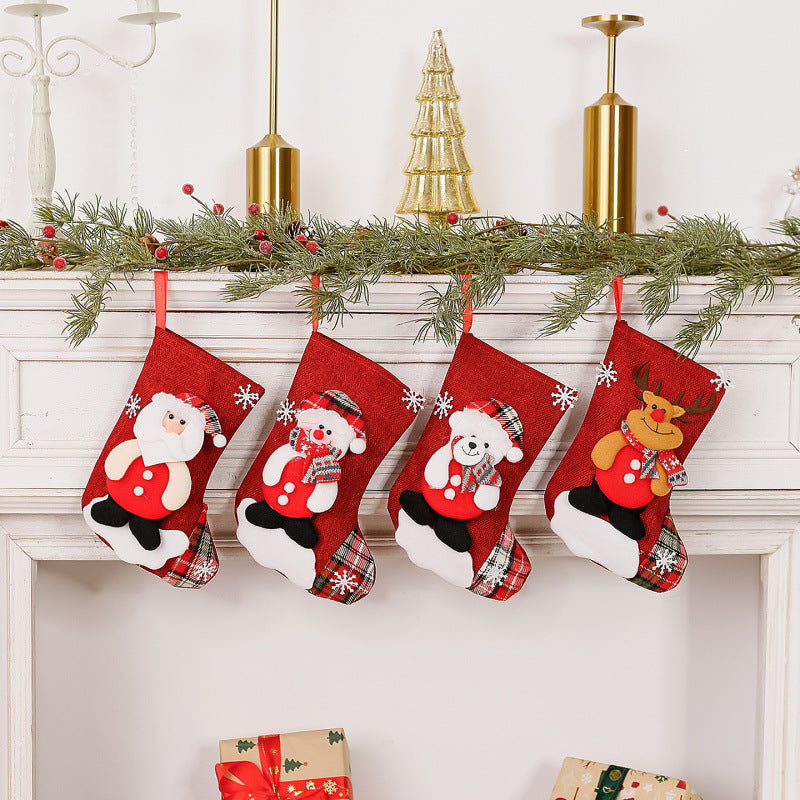 Christmas Hanging Stockings, Reindeer, Santa, Snowman & Polar Bear - product view 1