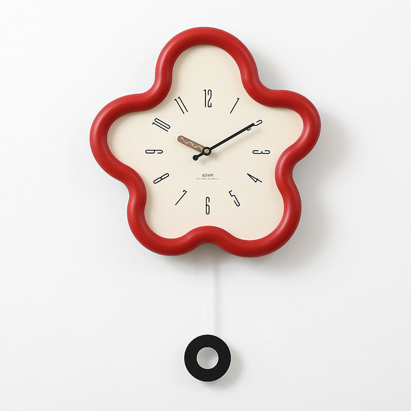 Flower Pendulum Wall Clock with Silent Sweep Movement - product view 1