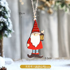 Wooden Santa Gnome Hanging Christmas Decoration, 15 cm - product view 2