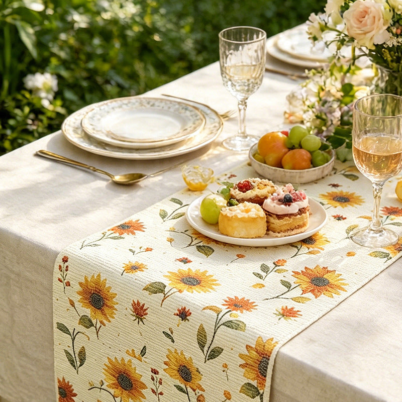 Floral Print Fringed Table Runner – product image 1