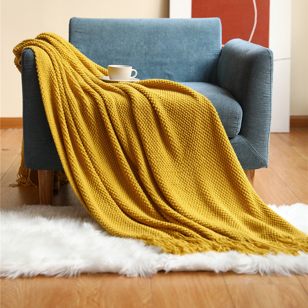 Fringed Knit Throw Blanket – product image 9